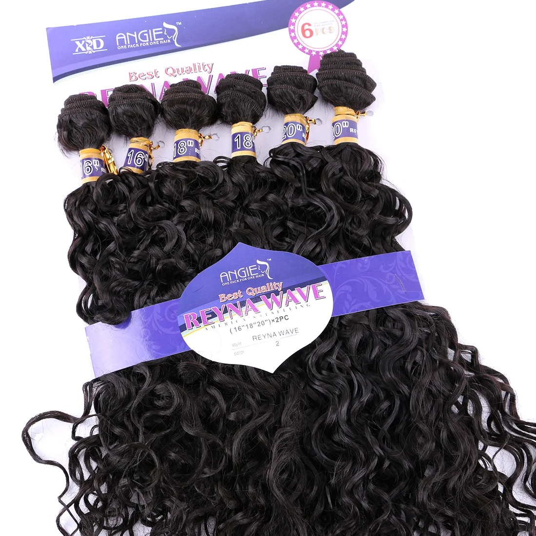 Synthetic Curly Hair Weaves Water Wave 6pcs/Lot Ombre Bundles 16&quot-20&quot 210g Double Weft Extension | Шиньоны и парики