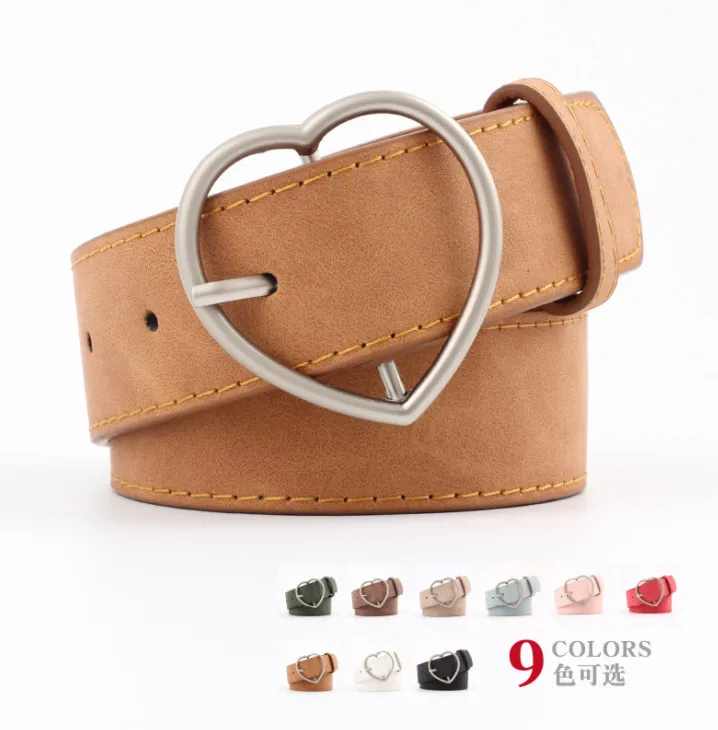 100pcs Fashion PU Leather Belt Women Metal Heart Buckle Corset Wedding Party Dress Decor Waistband Ladies Belts Streetwear | Аксессуары