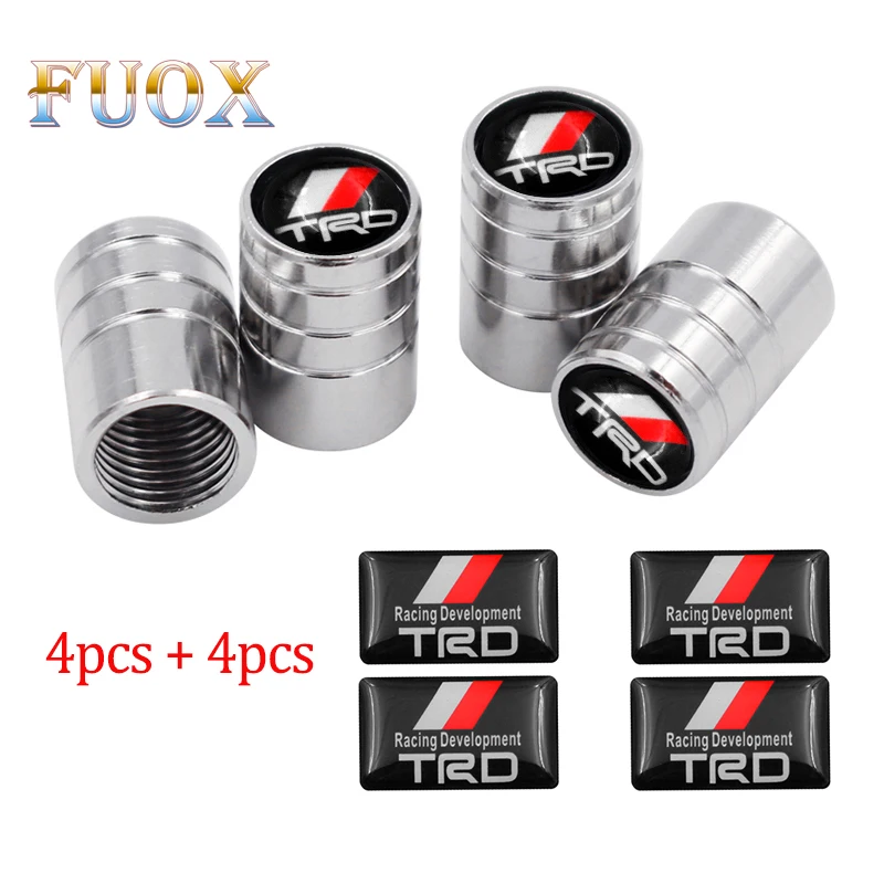 Накладки на колесные диски автомобиля 4Pcs+4Pcs в стиле TRD Racing с логотипами для Toyota CROWN COROLLA REIZ.