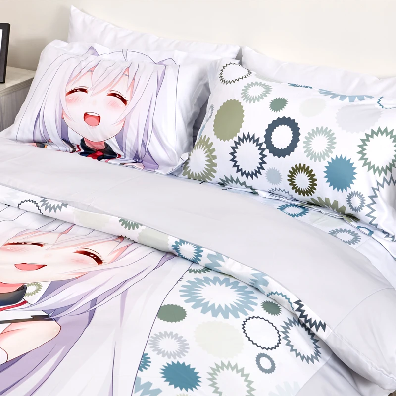 Аниме мультфильм Re: Zero Hajimeru Isekai Seikatsu пододеяльник комплект постельного белья с наволочками простыня пододеяльник набор 4 шт. № 9