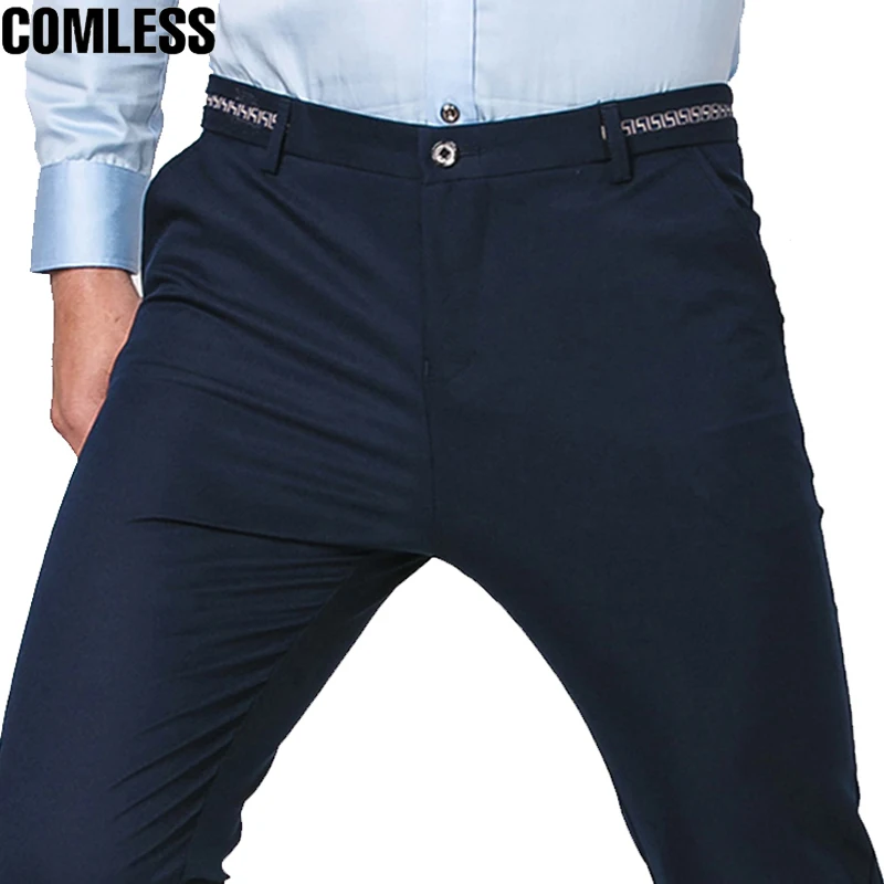 High-end Men Ankle-Length Pants Casual Mens Business Trousers 2017 New Fashion Designer Korean Slim Fit Pant Big Size 28-36 | Мужская