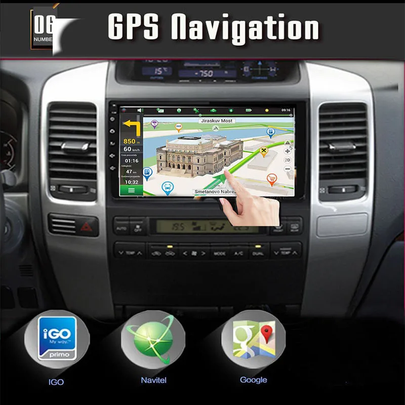 Android 9 0 2 din Автомобильный Радио Мультимедиа dvd для Toyota Prado 120 Land Cruiser 2004 2009 навигация