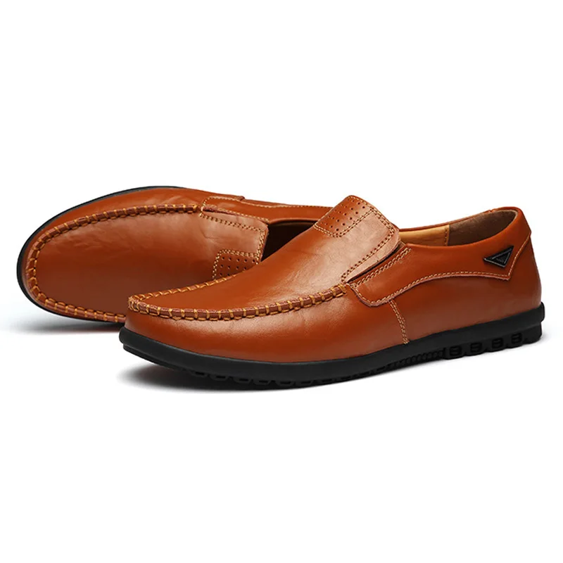 Leather Shoes Men Flats Light Breathable Shallow Casual Loafers Moccasins Man Sneakers Comfortable Peas | Обувь
