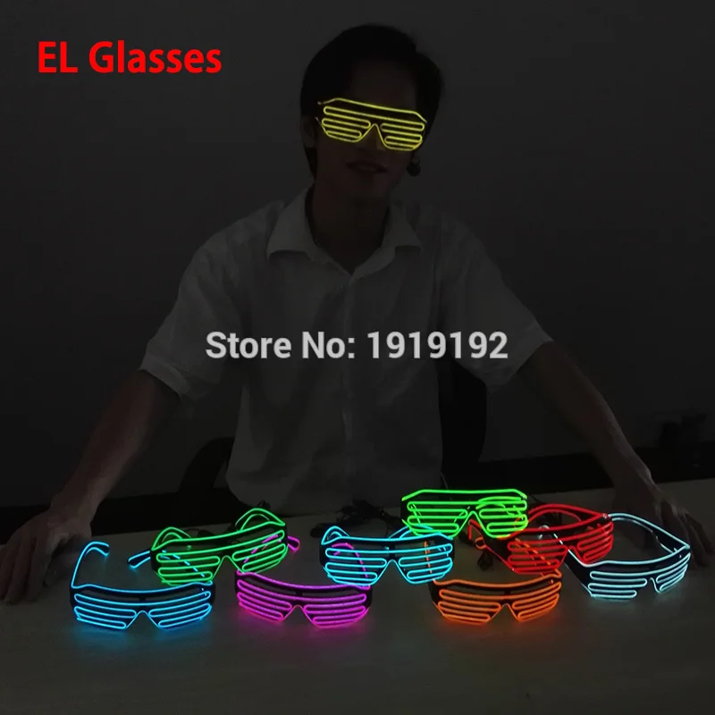 Двойной Цвет светящийся светодиодный EL очки провода солнца Светильник Оттенки