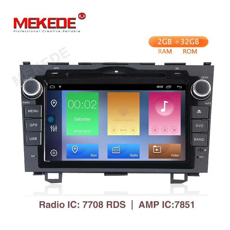 Mekede " 2din Android 9,1 Автомобильный мультимедийный dvd плеер для Honda CRV 2007 2008 2009 2010 2012 gps навигации WI-FI RDS/SD/BT navi