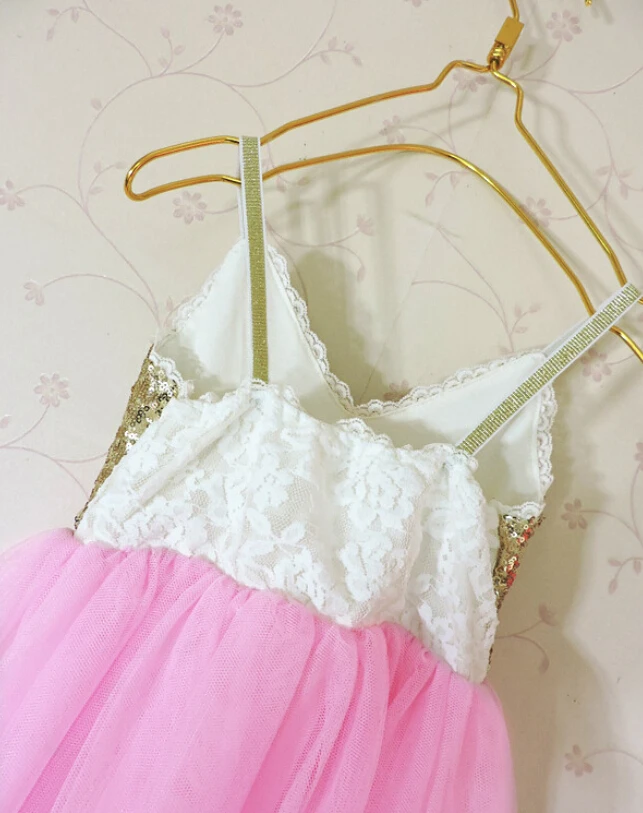 Новинка 2016 года кружевные платья-пачки с блестками для маленьких девочек Милая