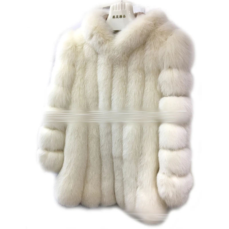 100% натурального меха лисы Для женщин двусторонние пальто лисий мех утепленная