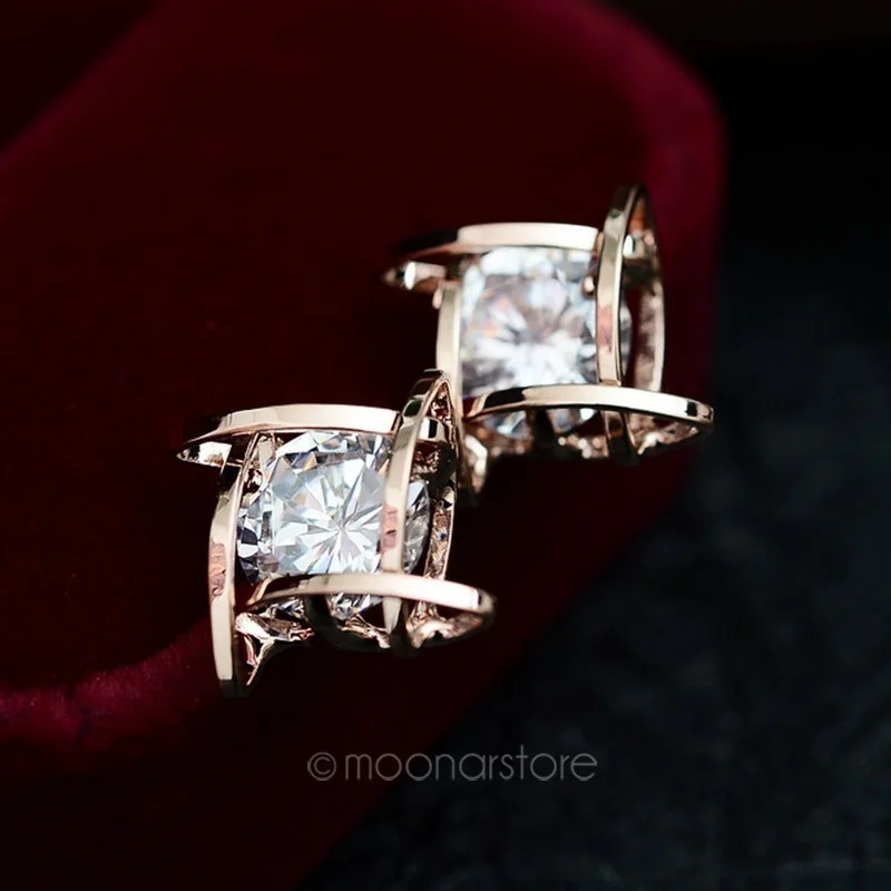 1 пара выдалбливают и квадратный дизайн серьги для женщин женские блестящие