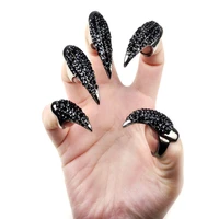1pcs fashion exquisite gothic punk cool rock eagle claw crystal rhinestones finger nail hook ring jewerly