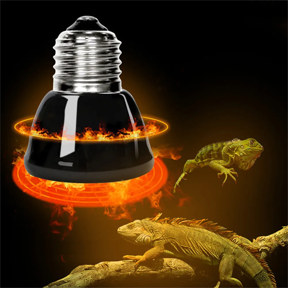 Горячая 25W 50W 75W 100W E27 Pet нагревательная лампа черный Инфракрасный Керамика