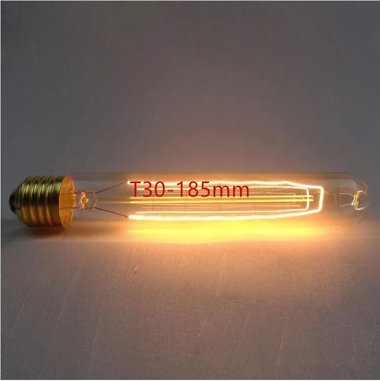 10X Edison старинные ретро Вольфрамовая Длинная нить E27 40 Вт 60 промышленсветильник 110