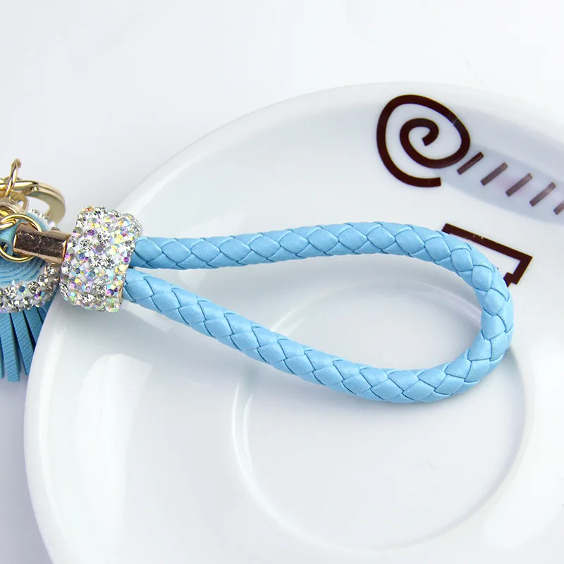 Милый Мишка со стразами кукольный брелок с украшением в виде кристаллов кожаный