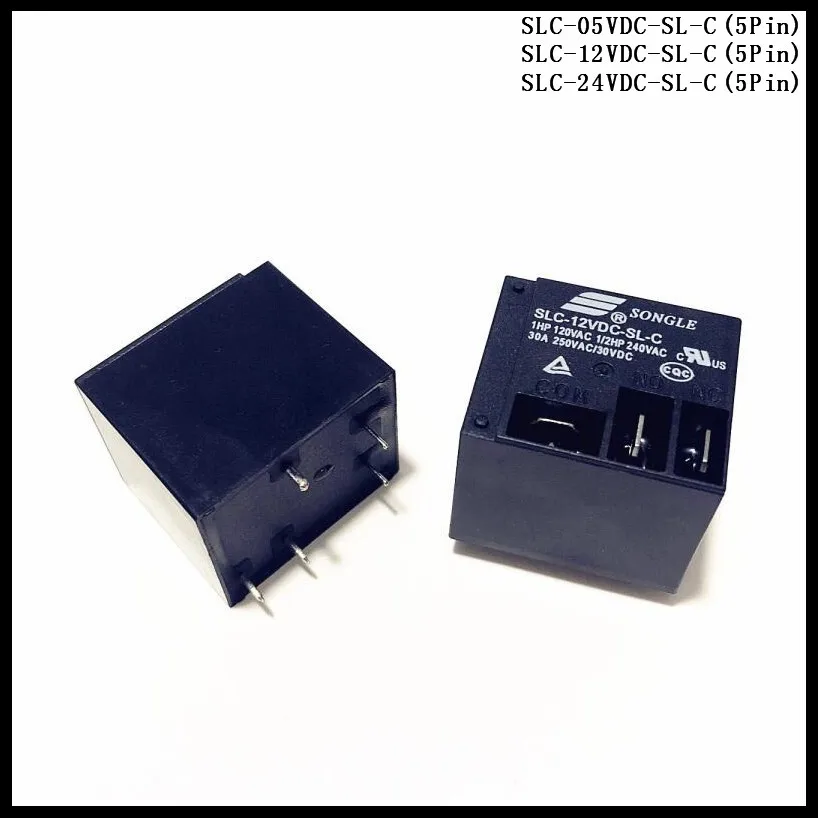 2 шт./лот SONGLE Реле питания SLC-05VDC-SL-C/SLC-12VDC-SL-C/SLC-24VDC-SL-C 5Pin 5В 12В 24В 30А T91 | Обустройство