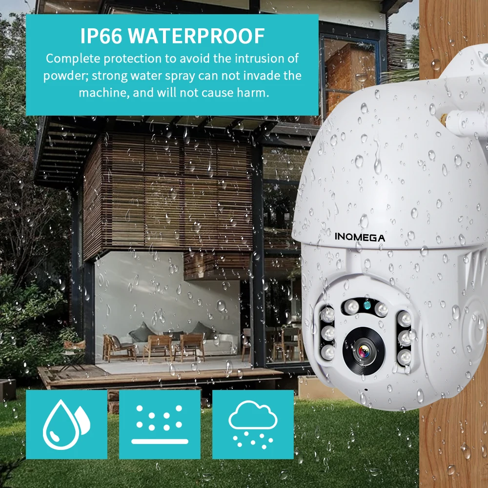 INQMEGA PTZ IP камера с автоматическим отслеживанием 1080P 2MP наружная водонепроницаемая Мини скоростная купольная камера IR 30M P2P камера для домашней безопасности