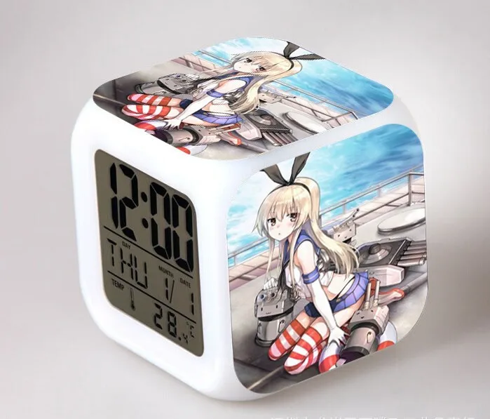Коллекция Kantai часы Аниме сексуальные фигурки цифровой будильник Кан клеи