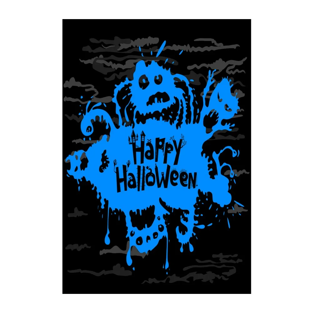 Декоративные уличные и комнатные флаги Счастливого Хэллоуина с синими монстрами
