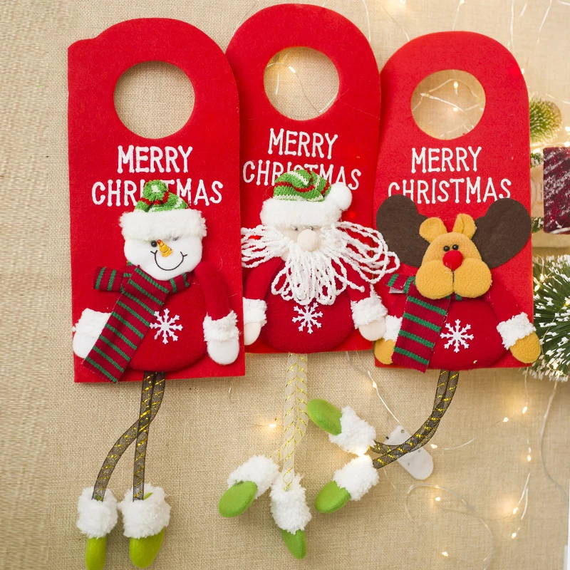 Творческий Xmas очаровательный мультфильм с Санта Клаусом и снеговиком Лось двери