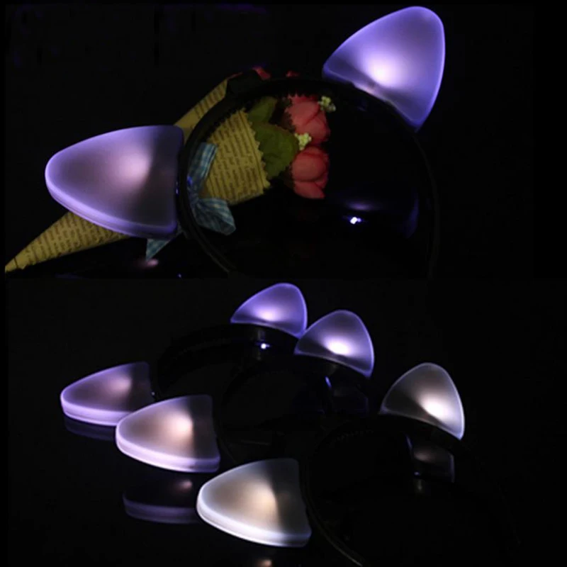 LED Cat Animal Ears Flashing Headband Kids Adults Glowing Blinking Headwear Glow Party Supplies Christmas Halloween | Дом и сад