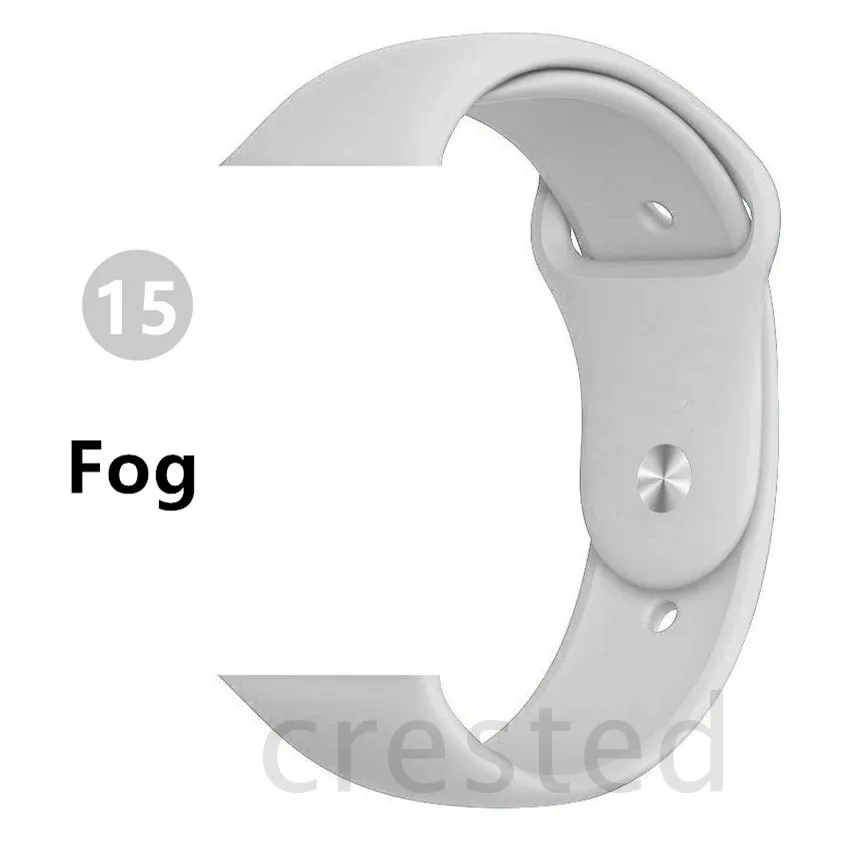 Fog Силиконовый ремешок для apple watch 4 5 44 мм/40 мм спортивный ремешки для apple watch 3 42 мм/38 мм резиновый ремень браслет ремешок для часов apple watch Band Мягкий красочный ремешок iwatch series 4 3 2 1 - Цвет ремешка: Fog