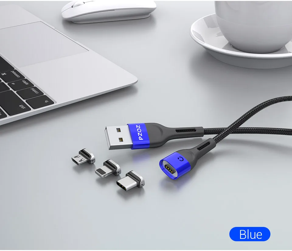 Магнитный usb-кабель для зарядки PZOZ, кабель Micro usb для быстрой зарядки, магнитный usb-кабель type c для зарядки iphone, xiaomi, samsung, шнур