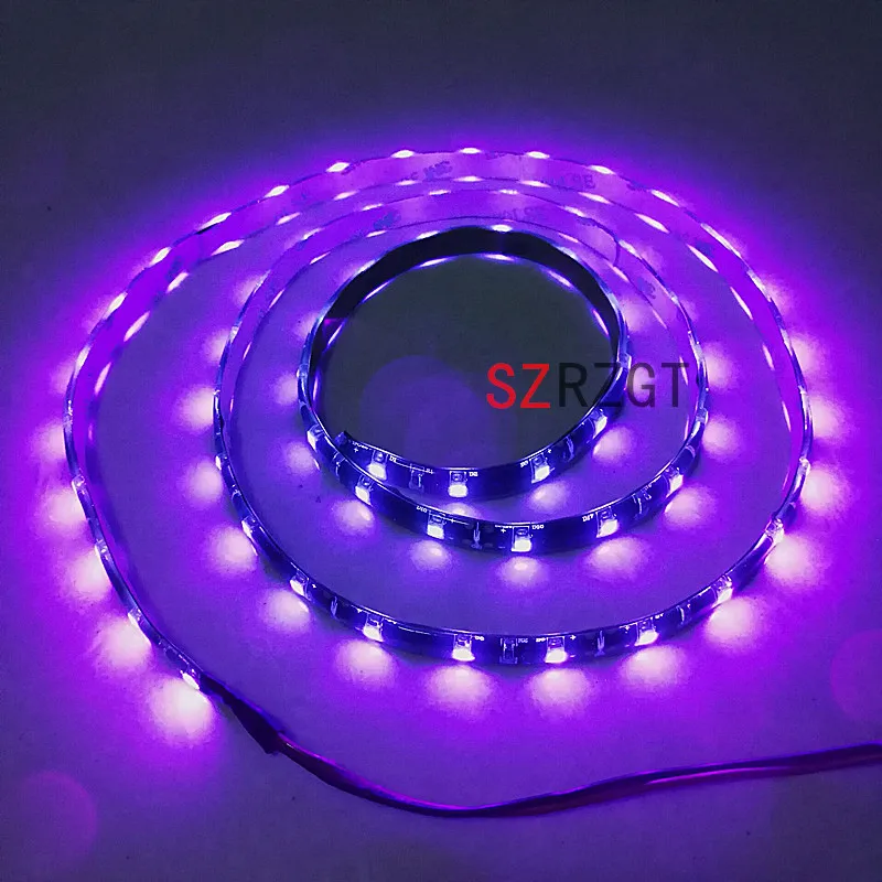 1 м черный PCB SMD 2835 UV гибкий Светодиодные ленты светильник 12В водить 60leds/m 395 405nm