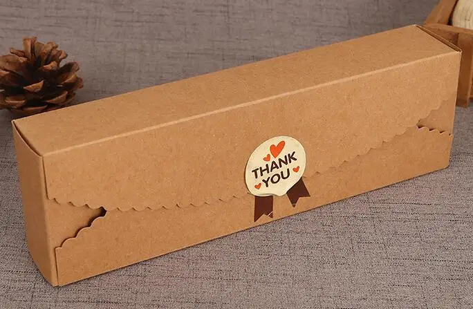 100 шт. 23*7*4 см картонная коробка печенье макарун pancakepackaging крафт Бумага Коробки украшения торта подарков Коробки 100 компл./лот - Цвет: brown