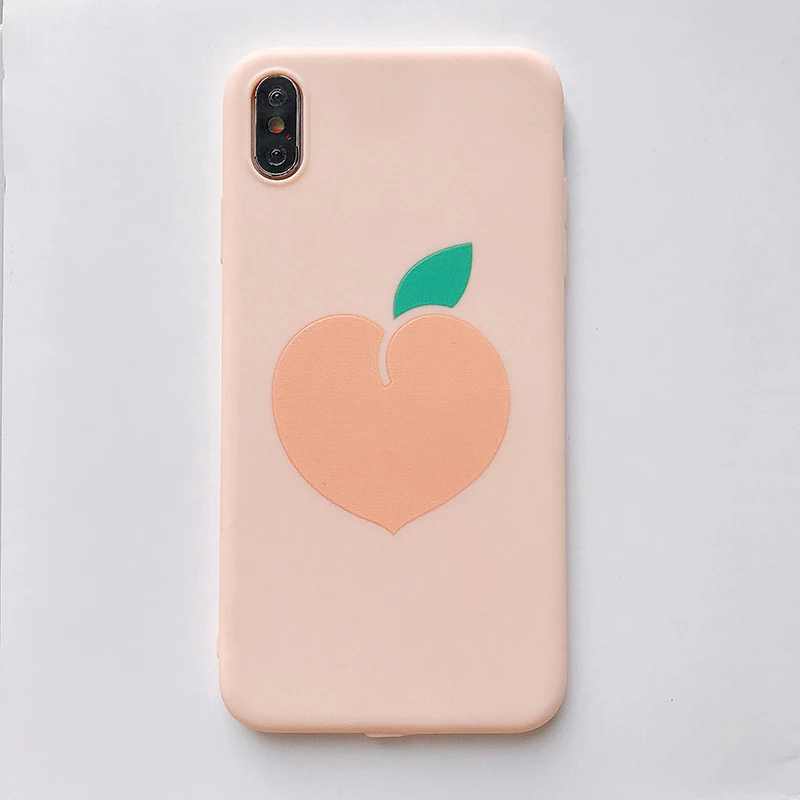 SoCouple Мягкий ТПУ чехол для телефона для iphone X Xs max XR 11 Pro Max 6 6S 7 8 plus милый мультяшный фруктовый персиковый чехол