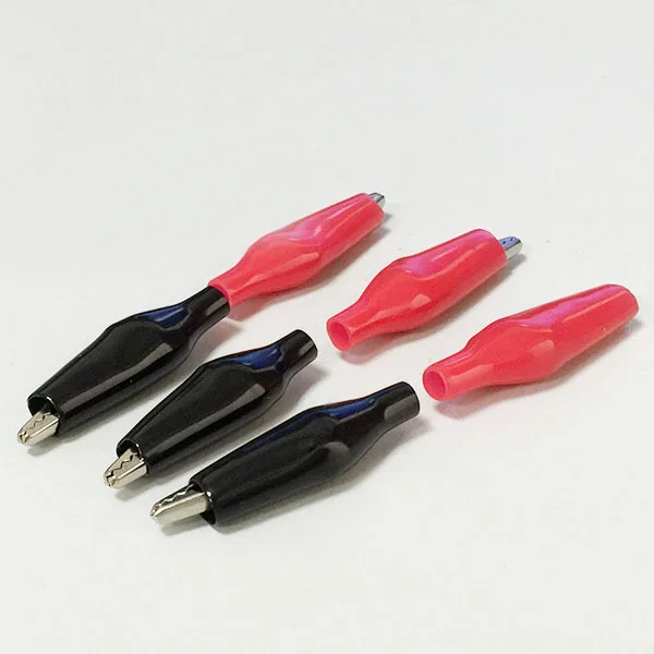 100 шт. черный/красный 35 мм изолированный ПВХ рукав маленький крокодил клип