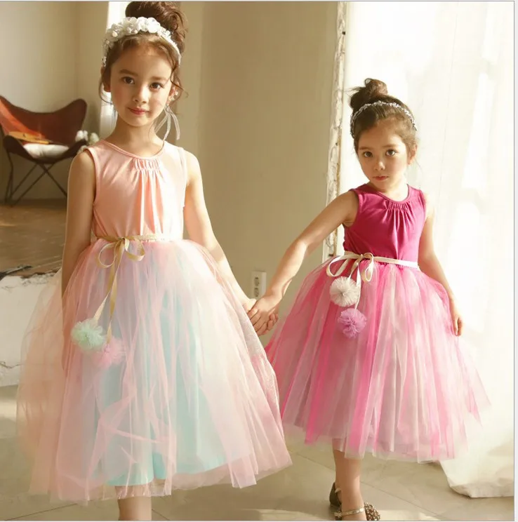 2018 Summer Back Lace Heart Dress Girls Princess Puffy Dresses Boutique Costume Pink Wedding 3-9yrs 18PCW0047 | Детская одежда и