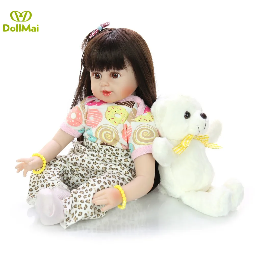 23 дюйма Boneca Reborn Мягкая силиконовая виниловая кукла 60 см Кукла для новорожденных