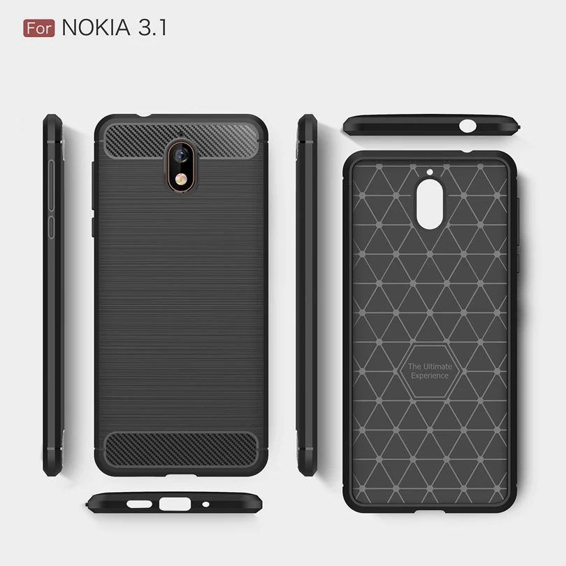 Чехол из углеродного волокна для Nokia 3 1/Nokia3.1 5 2 дюйма матовый тонкий Прочный