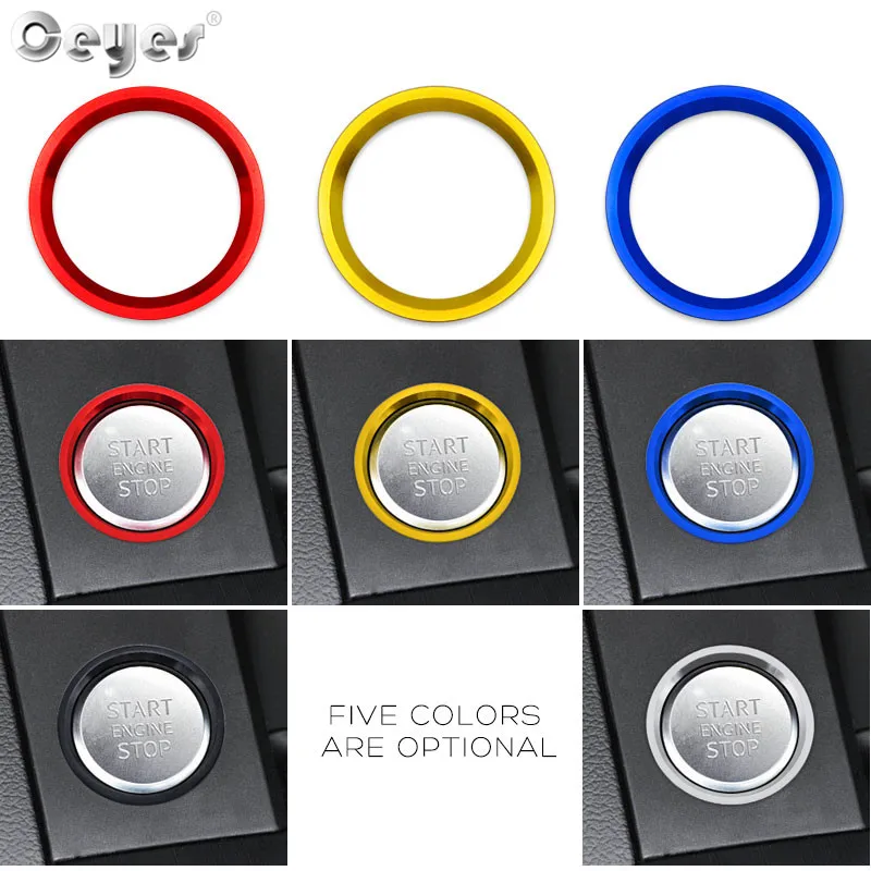 Ceyes Car Styling Auto Engine Start Stop Ignition Ring Circle Sticker Case For Audi A4 A5 A6 A7 B8 BT Interior Decorative Covers |