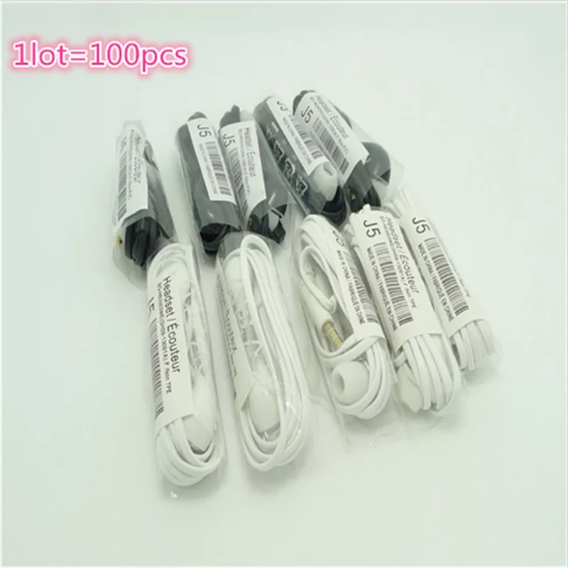 Factory Outlets 100pcs/lot J5 Headsets In-ear Earphones Headphones Hands-free with Mic Logo For Samsung Nokia HTC Xiaom1 | Электроника