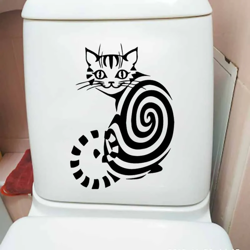 YOJA 18X25CM наклейки для унитаза из мультфильма Чеширского Кота или животных детей от