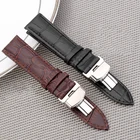 Кожаный ремешок BUMVOR для часов, ремешок с раскладной пряжкой-бабочкой 18 мм 20 мм 22 мм 24 мм, Полированная Металлическая Застежка, аксессуары для часов