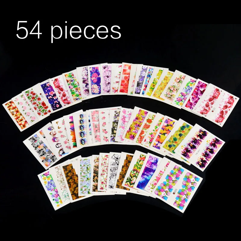 Наборы стикеров для нейл-арта разноцветные наклейки с цветами на всю воду