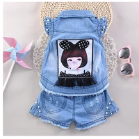 toddler girl clothing baby girls shorts clothing set sleeveless jean shirt shorts suit denim blue 2pcs set girls outfits 2 5t