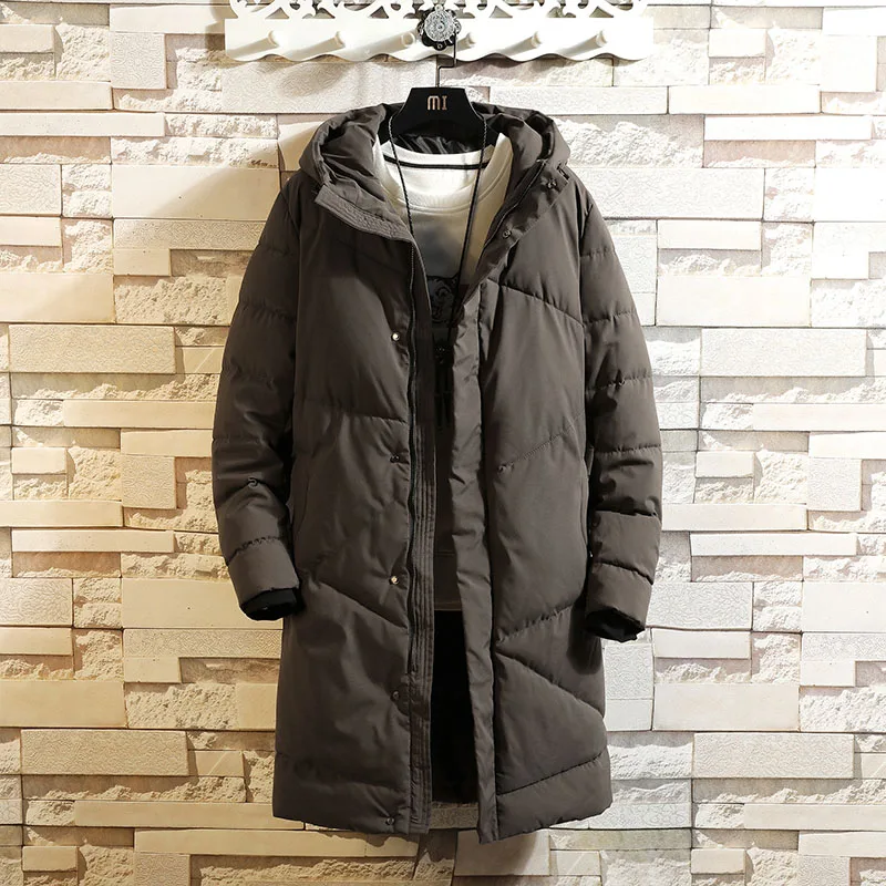M-4XL, 5XL, Длинная зимняя куртка с капюшоном, мужское теплое пальто, Мужская Толстая парка, Мужская свободная Теплая мужская зимняя куртка и пальто