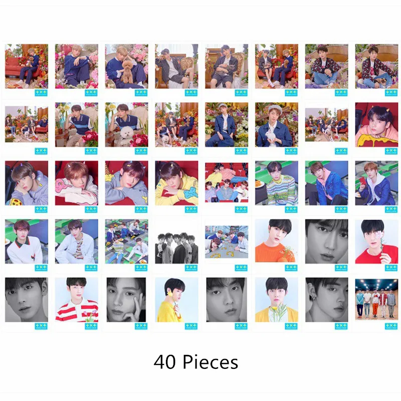 TXT 40 шт./упак. KPOP Blackpink дважды Bangtan boys фотокарточек TXT GOT7 самодельные ломо карты фотокарточек изображение украшения свадебные принадлежности - Цвет: TXT