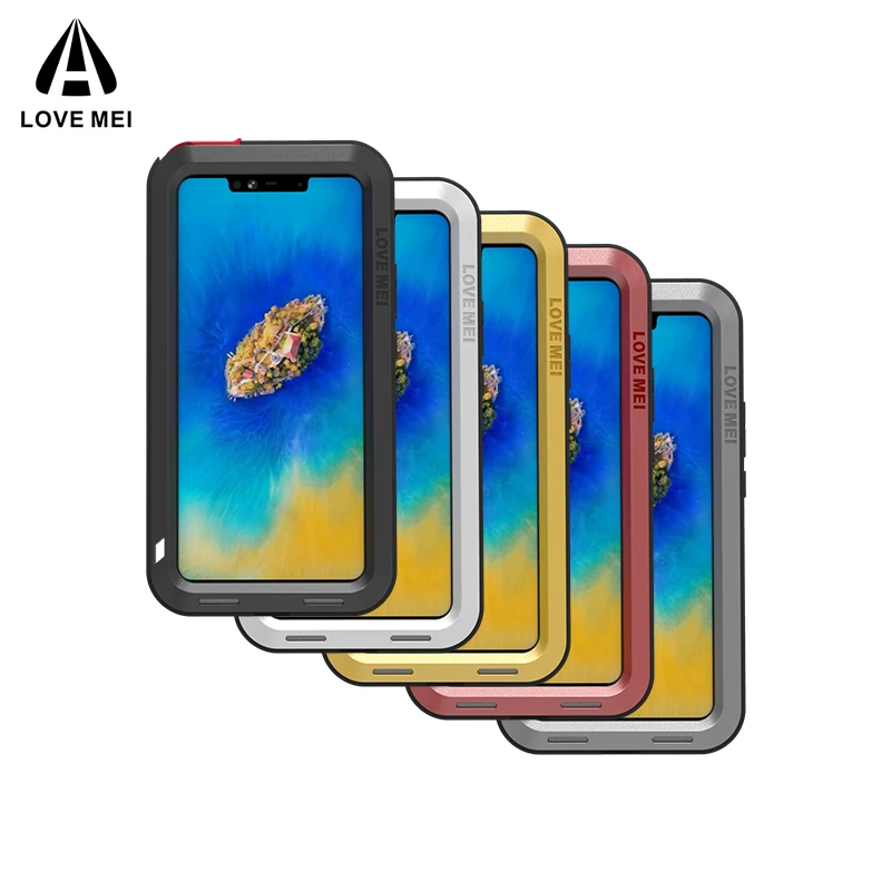 Чехол LOVE MEI для Huawei Mate 20 pro Роскошный Алюминиевый металлический бронированный