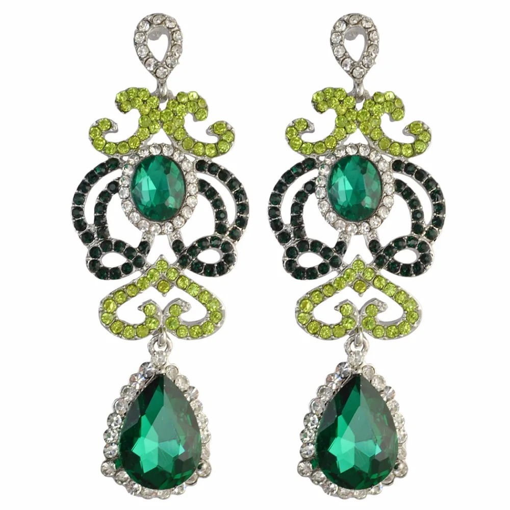 Элегантные женские серьги в форме капли воды Стразы длинные большие кристаллы