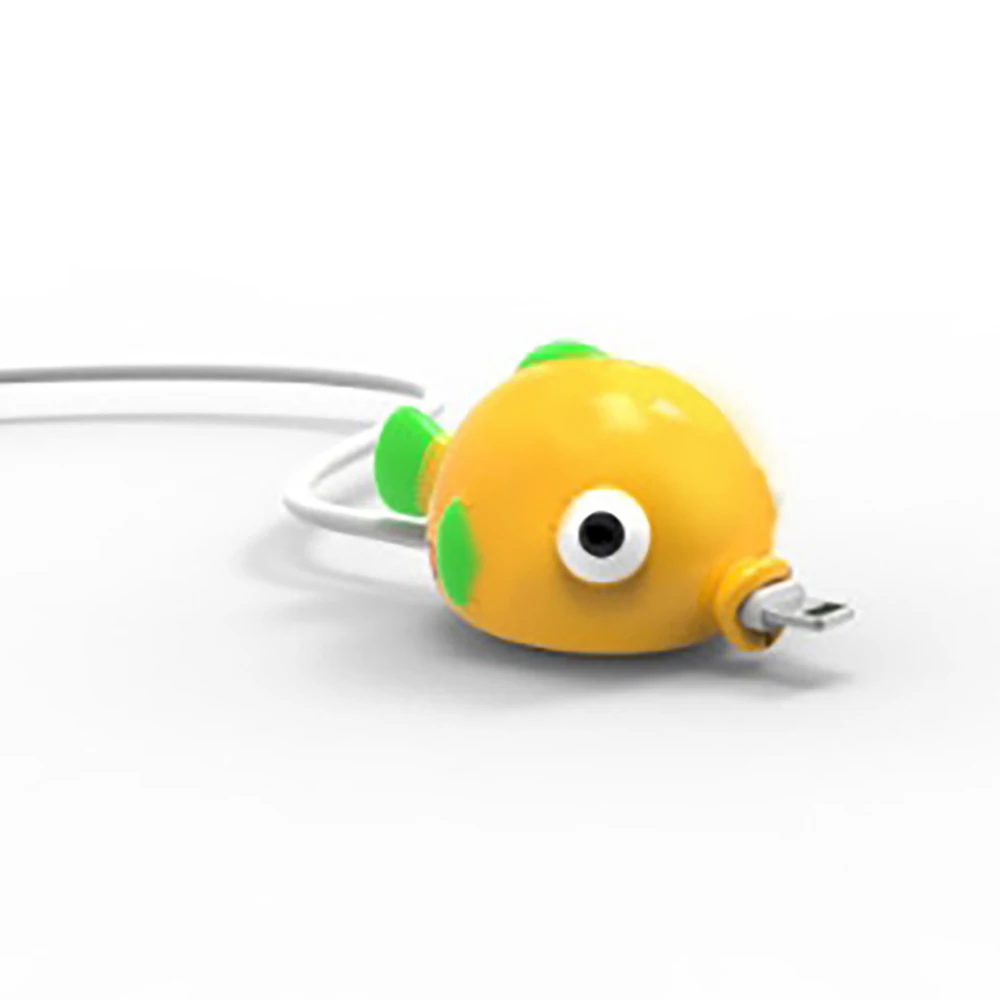 Прекрасный мультфильм рыбий кабель защитный чехол для телефона usb зарядный кабель крышка данных сетевой шнур защитный чехол намотка кабеля Органайзер