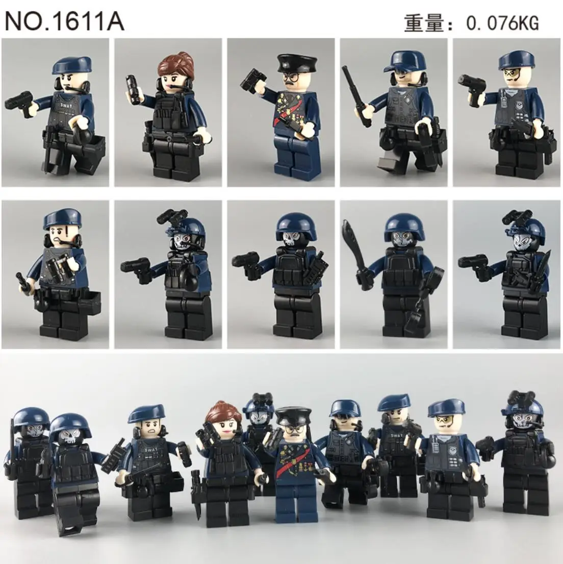 12pcs/lot Legoingly City Police Military SWAT Teams Figure Set With Weapon Building Blocks Brick Toys for Children | Игрушки и хобби