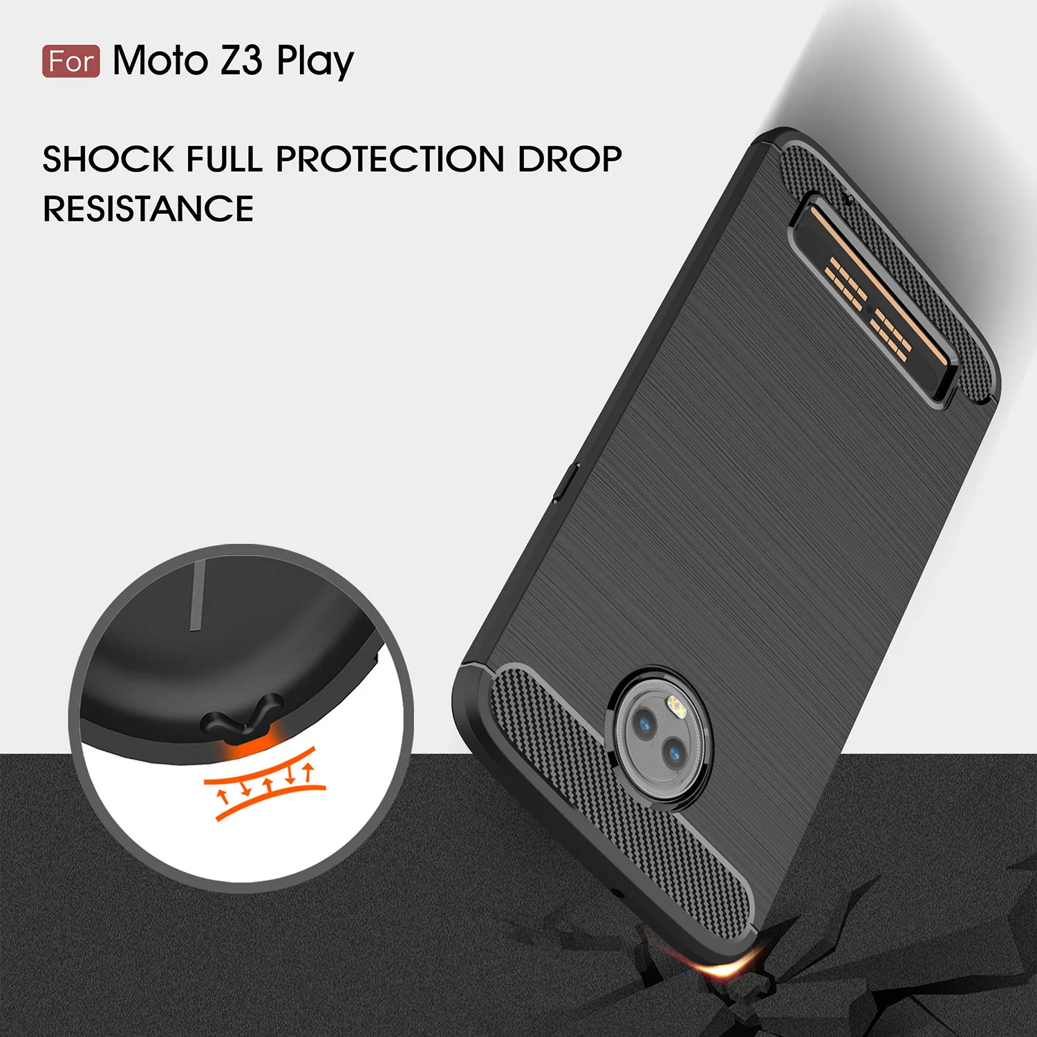 ТПУ чехол для Motorola Moto Z3 Z 3 играть углеродного волокна крышка мото Z3Play телефон