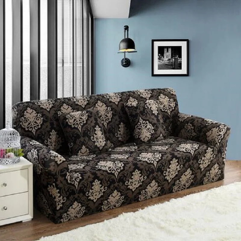 

Full Wrap Sofa Cover Universal European Slipcover With Elastic 1/2/3/4-Seat Sofa Cover Polyester Seat Couch Covers