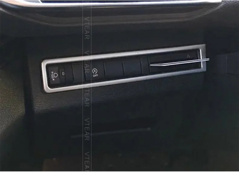 Vtear для peugeot 3008 GT 5008 GT аксессуары для интерьера фар Кнопка регулировки рамка ABS хромированная отделка 20018