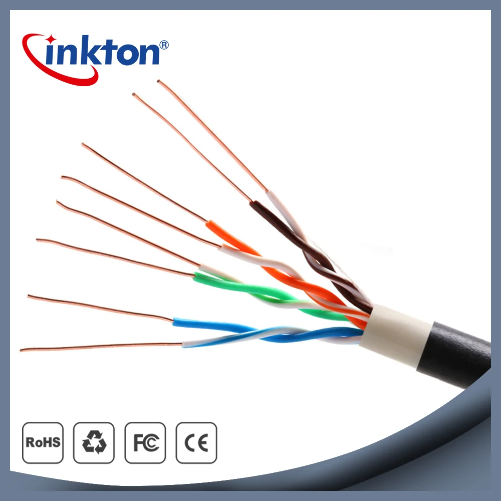 Inkton Высокое качество Открытый водонепроницаемый UTP кабель Cat5e Ethernet Rj45 черный