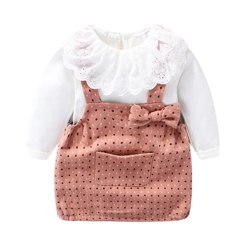 VIMIKID/комплект одежды для малышей осень 2017 г. новый однотонный хлопковый топ с