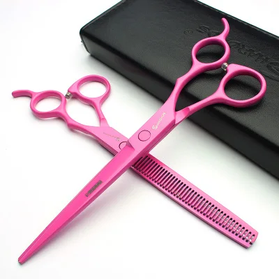 Scissors set 7 дюймов ножницы для ухода за собакой профессиональные ножницы высокого качества Парикмахерские ножницы для домашних животных ножницы для животных набор истончение ножницы - Цвет: Scissors set