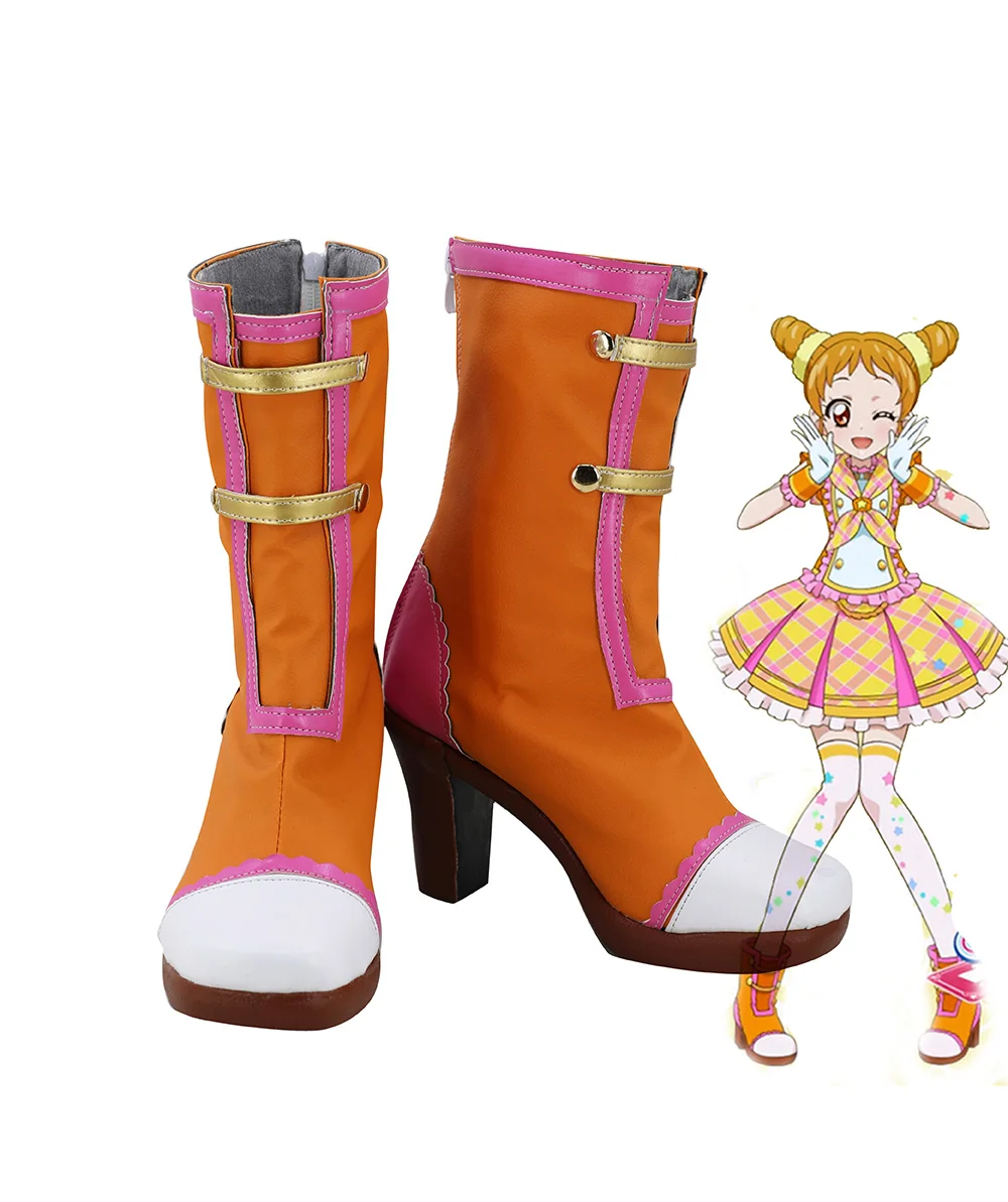 Сапоги для косплея Aikatsu Arisugawa Otome оранжевые сапоги на высоком каблуке обувь